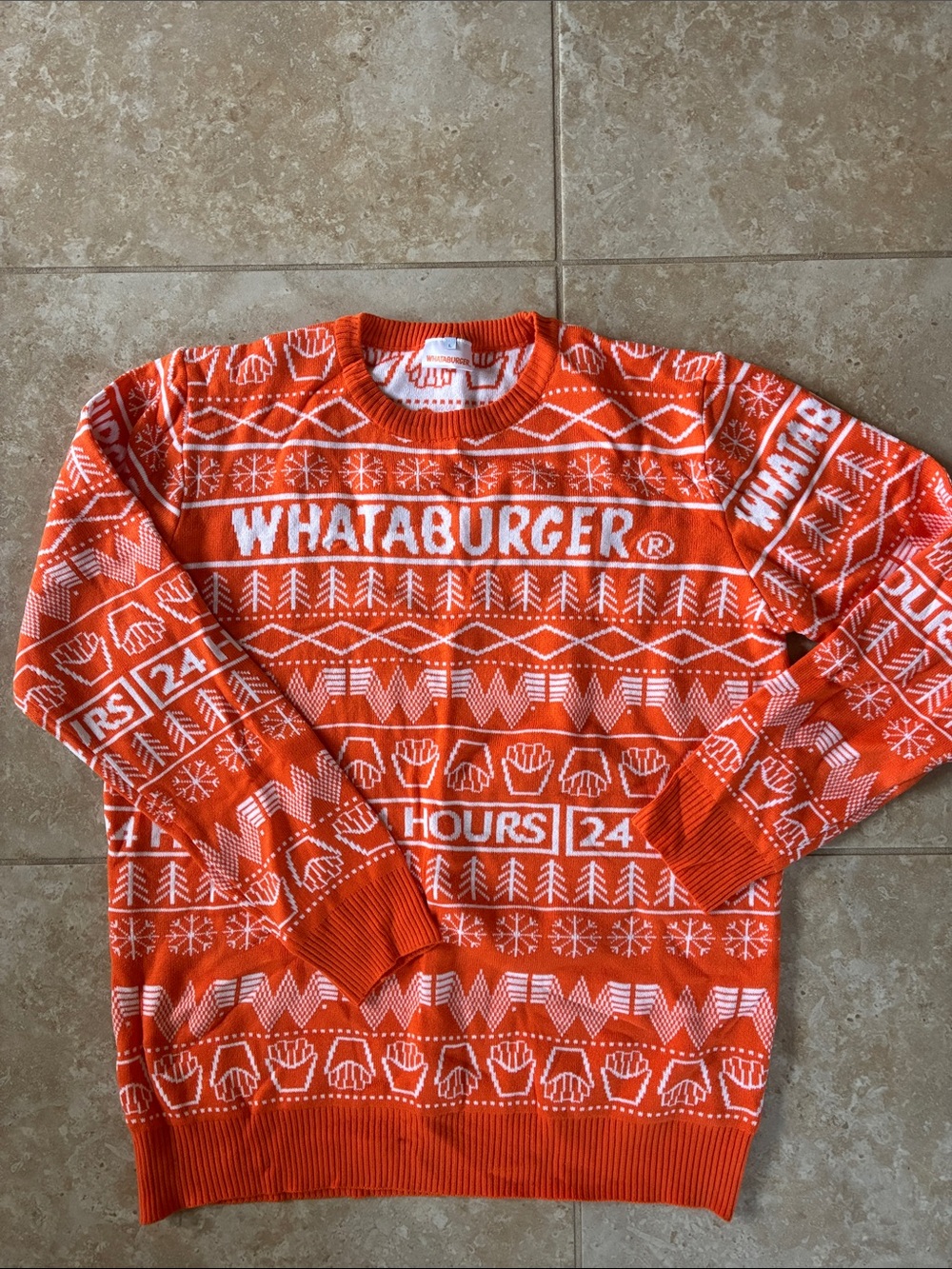 Whataburger Orange Crewneck Knit Sweater - Men